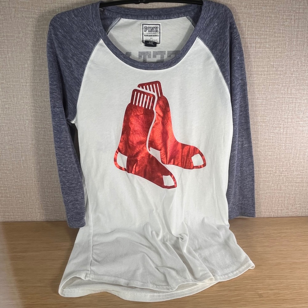 Pink Victorias Secret Boston Red Sox Baseball Tee Meet Me In The Dugout Medium